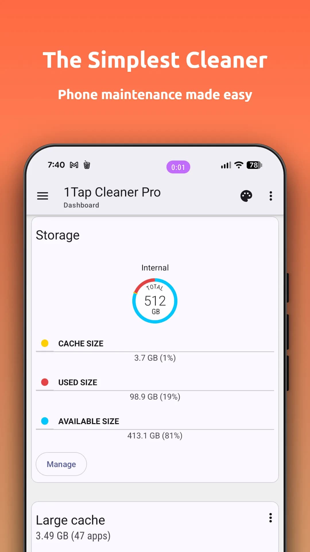 1Tap Cleaner Pro مهكر — لقطة شاشة 2
