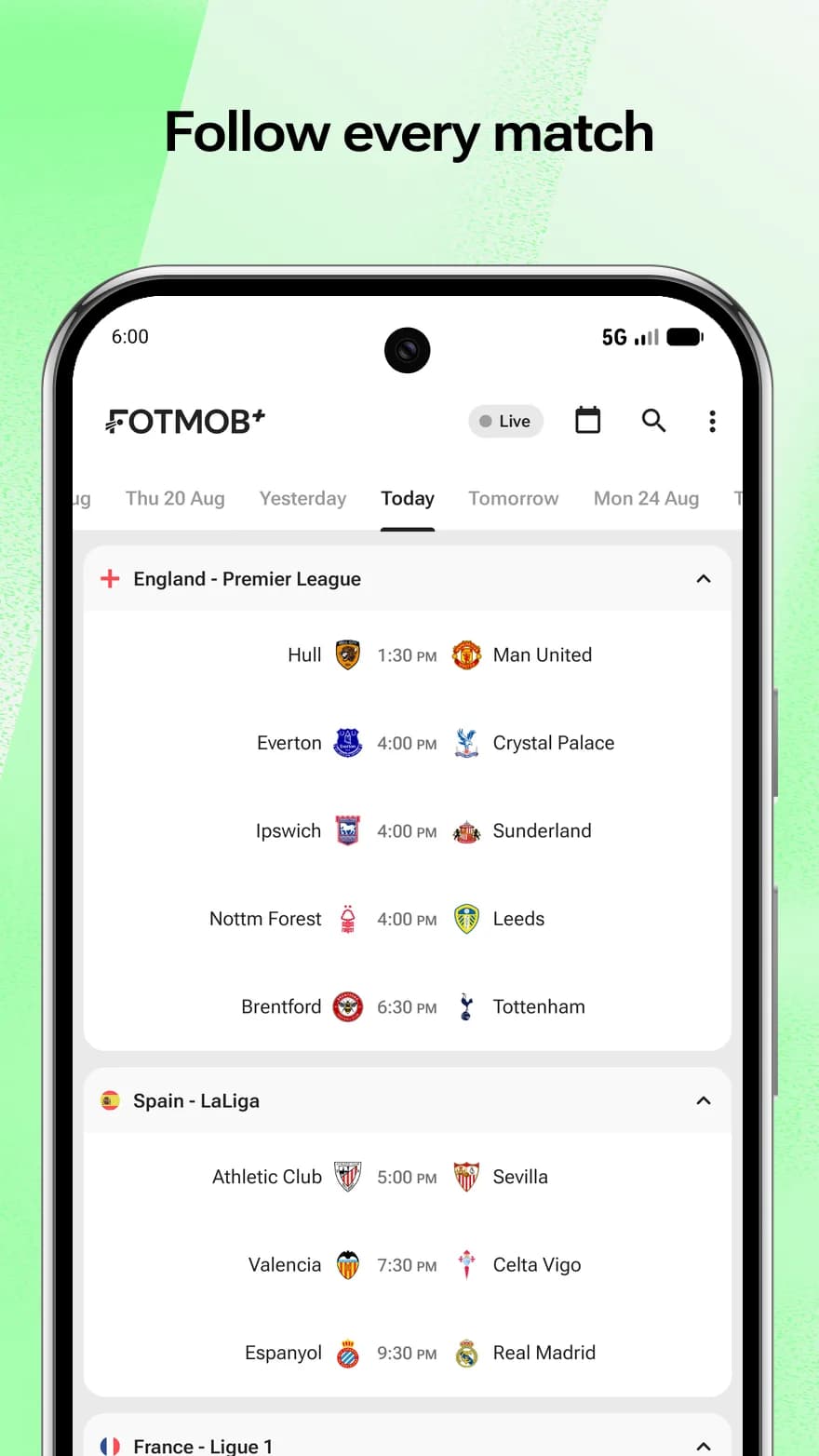 FotMob Pro مهكر — لقطة شاشة 1